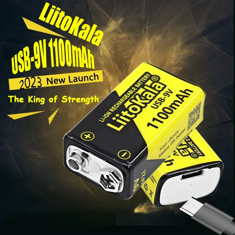 Литий-ионная аккумуляторная батарея LiitoKala, 1100 мАч, Тип C, USB 6F22, 9 В, батарея для радиоуправляемого вертолета, модели микрофона, игрушки, 1-24 шт.