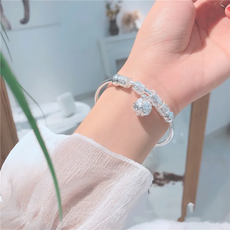 

Punk Style Push Pull Bangles S999 Silver Ladies Luxury Jewelry Bracelet , Wholesale Birthday Gifts For Girlfriend And Mother
