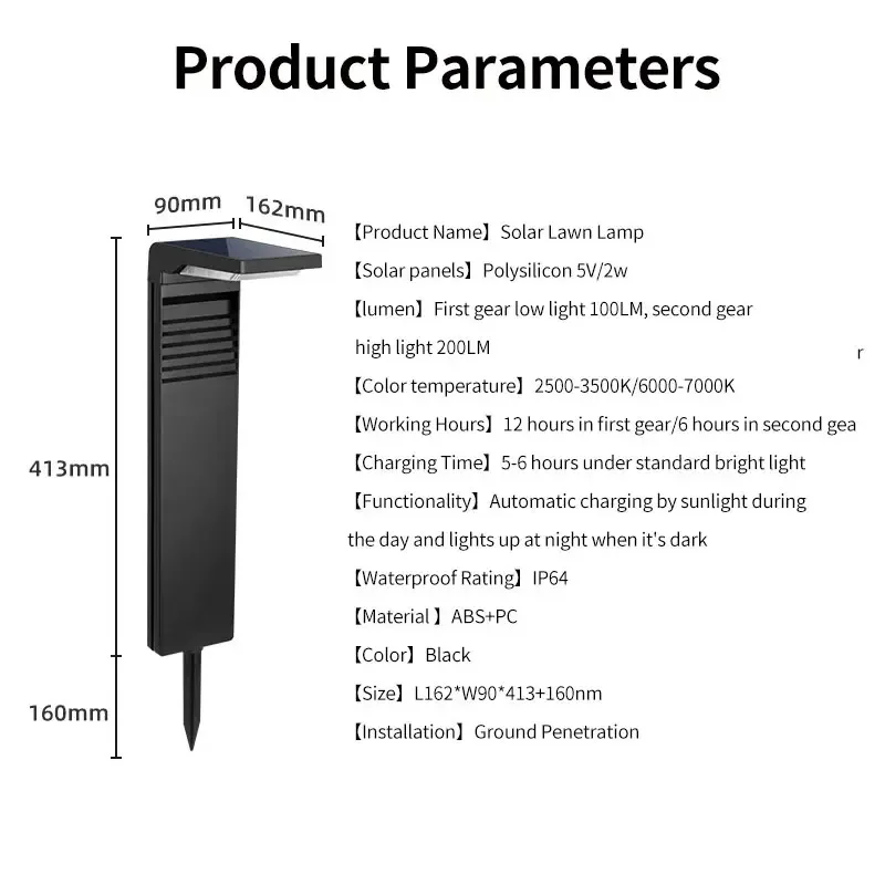 Description Picture 2 of itemSolar Garden Lights Outdoor Waterproof LED Light Decoration Pathway Landscape Bollard Solar Lawn Lights for Yard Walkway