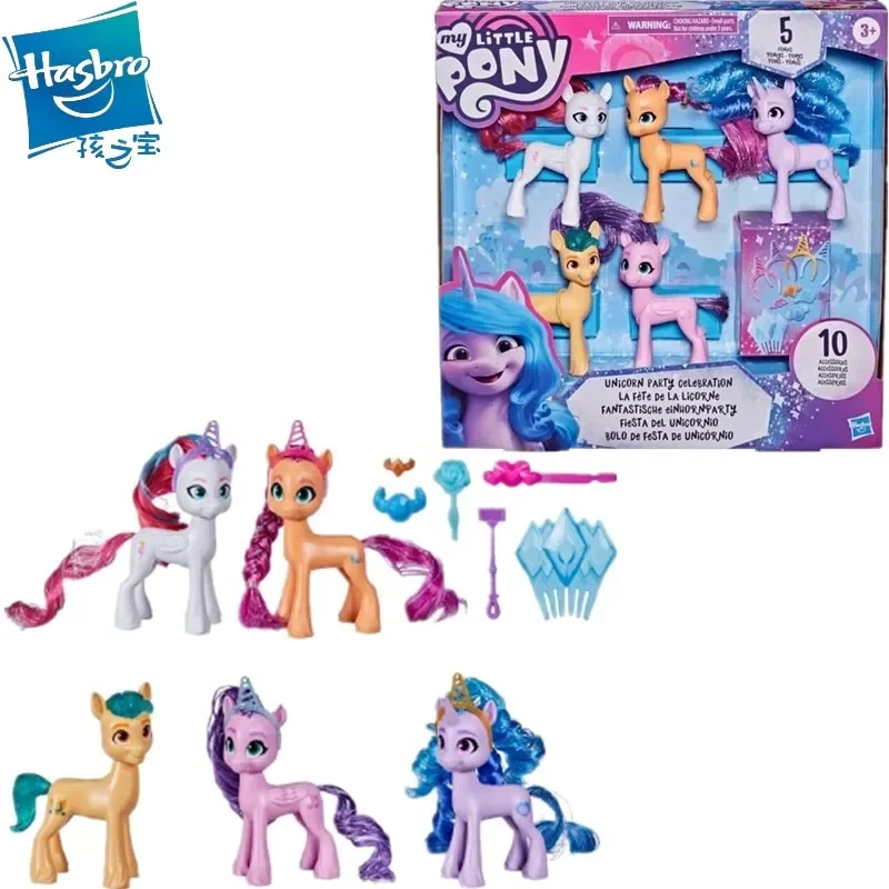 

Hasbro My Little Pony Movie Unicorn Party Celebration Character Figure Doll Model Toys Collection Decoration Ornament Kids Gifts