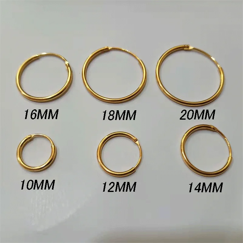 Somilia-18K Gold Plated Small Hoop Earrings 925 Sterling Silver Jewelry 10-20mm For Women and Men