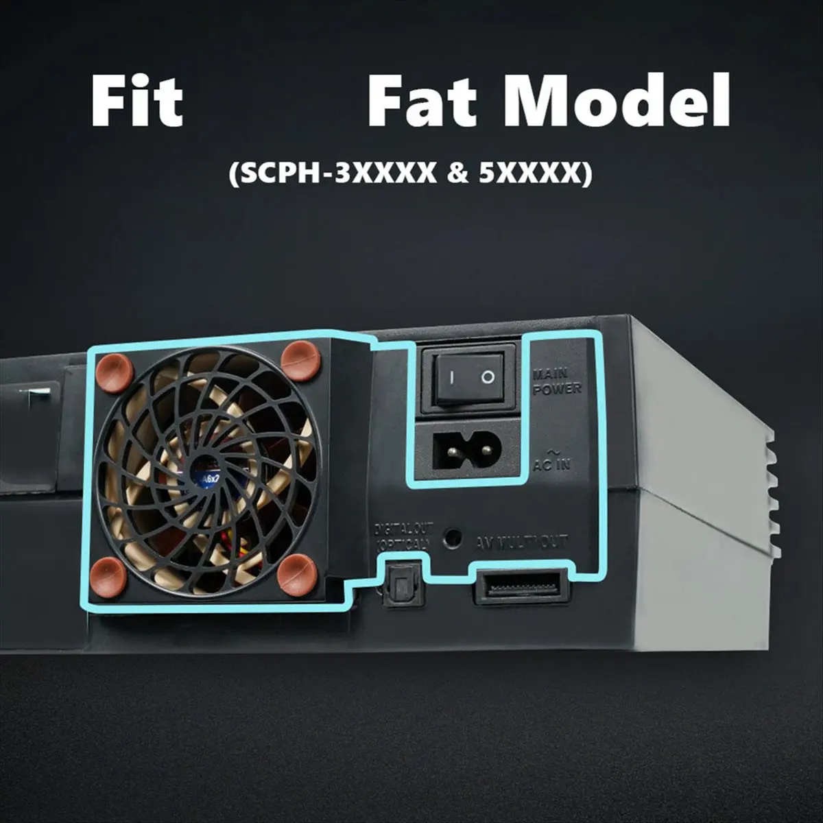 T35C 팻 콘솔용 무소음 업그레이드 팬 브래킷(SCPH-3XXXX&SCPH-5XXXX) PS2 B용 팬 키트 냉각 팬