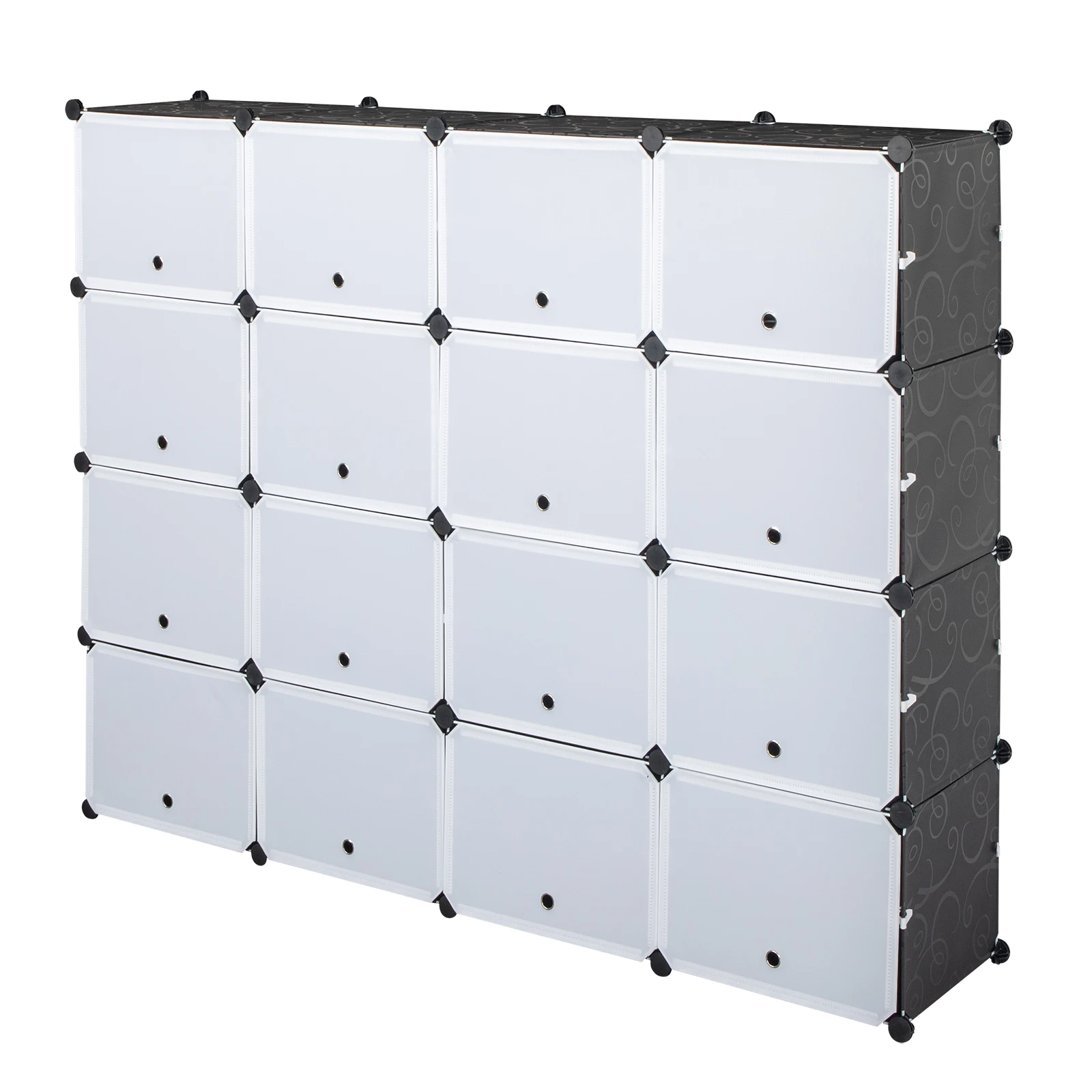 8-Tier Portable 64 Pair Shoe Rack Organizer 32 Grids Tower Shelf Storage Cabinet Stand Expandable for Heels, Boots, Black