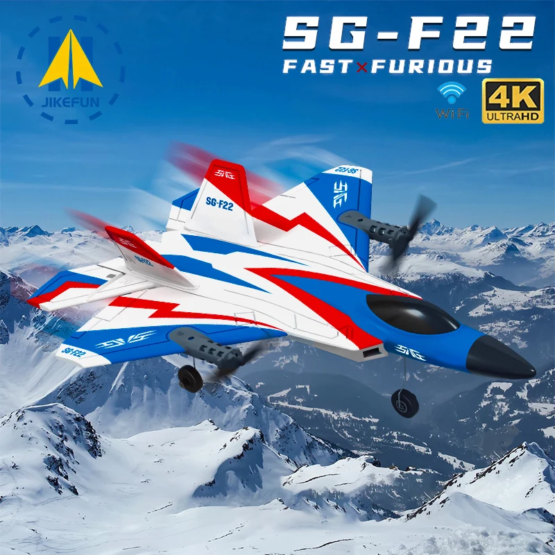 F22 RC Schaumstoffflugzeug, 4 Kanäle, 6G, automatische Stabilisierung mit 4K-Kamera, Stunt-Fernsteuerung, Flugzeugspielzeug für_voghion.com