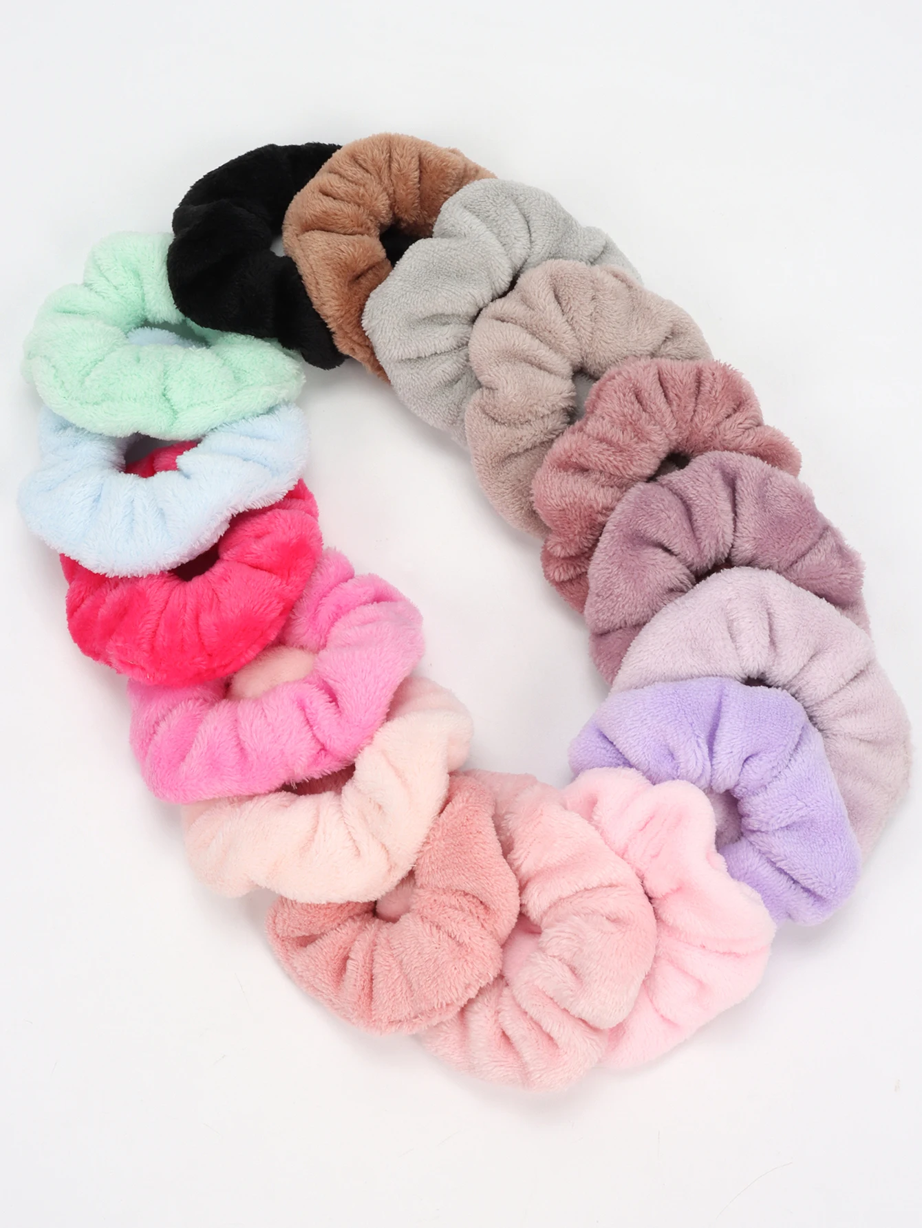 Flauschige Plüsch Haargummis Weiche Elastische Zopfgummis_voghion.com