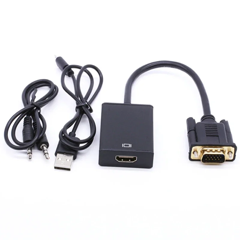 VGA To HDMI-Compatible Cable Converter for Ps4 Tv Box Aux Audio Splitter Display Port Projector Television Extender Adapter
