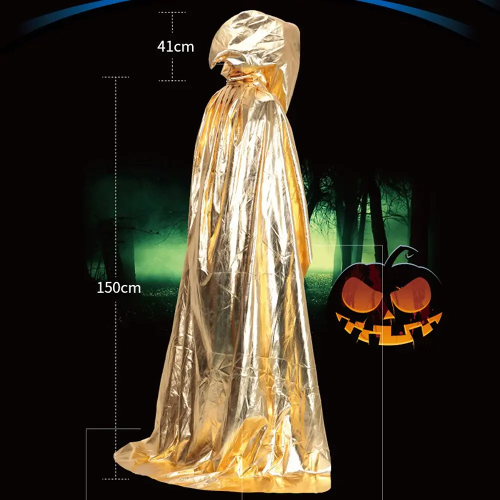 Costume Cosplay Props Cool Adult Halloween Witch Wizard Party Coat Robes Grim Reaper Cloak Hooded Cloak