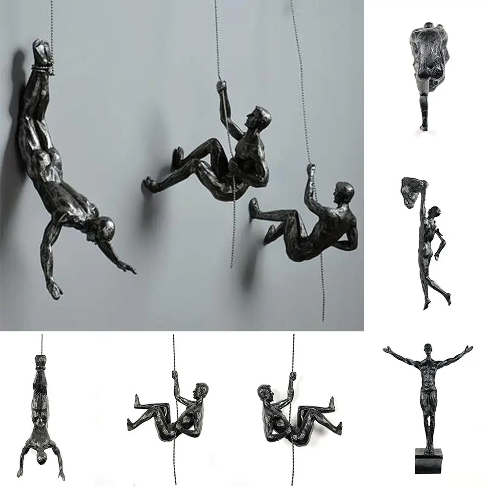 

Retro Living Room Resin Climber Rock Climbing Man Sport Man Statue Figures Sculpture Ornament Wall Hanging Decoration