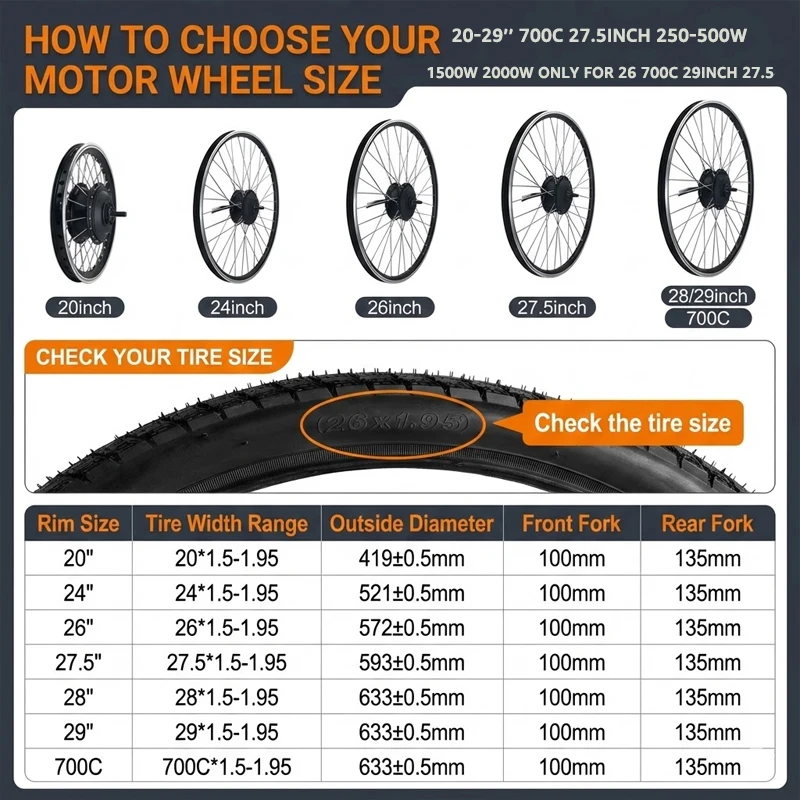 48V 2000W 3000W 전기 자전거 리어 허브 모터 휠 135mm 드롭아웃 고토크 전기자전거 개조 키트 (타이어 포함) 산악 자전거용