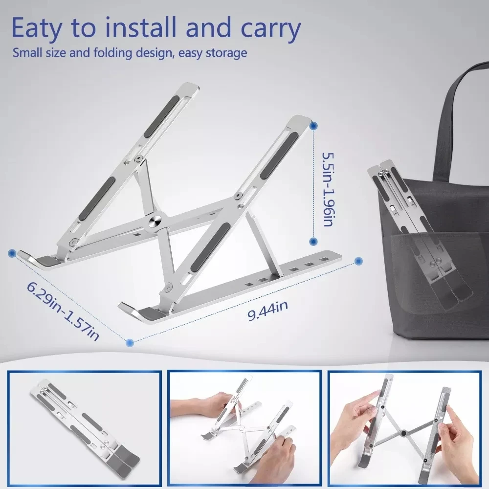 Aluminum Alloy Portable Laptop Stand for MacBook Air Notebook Foldable Tablet Bracket Laptop Holder Bracket Laptop Stand 13 Aluminum Alloy Portable Laptop Stand for MacBook Air Notebook Foldable Tablet Bracket Laptop Holder Bracket Laptop Stand 8