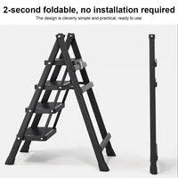 2/3/4 Step Foldable Anti-Slip Step Stool with Wide Pedal Lightweight Step Stool Sturdy Steel Ladder for Household Garage Storage 6
