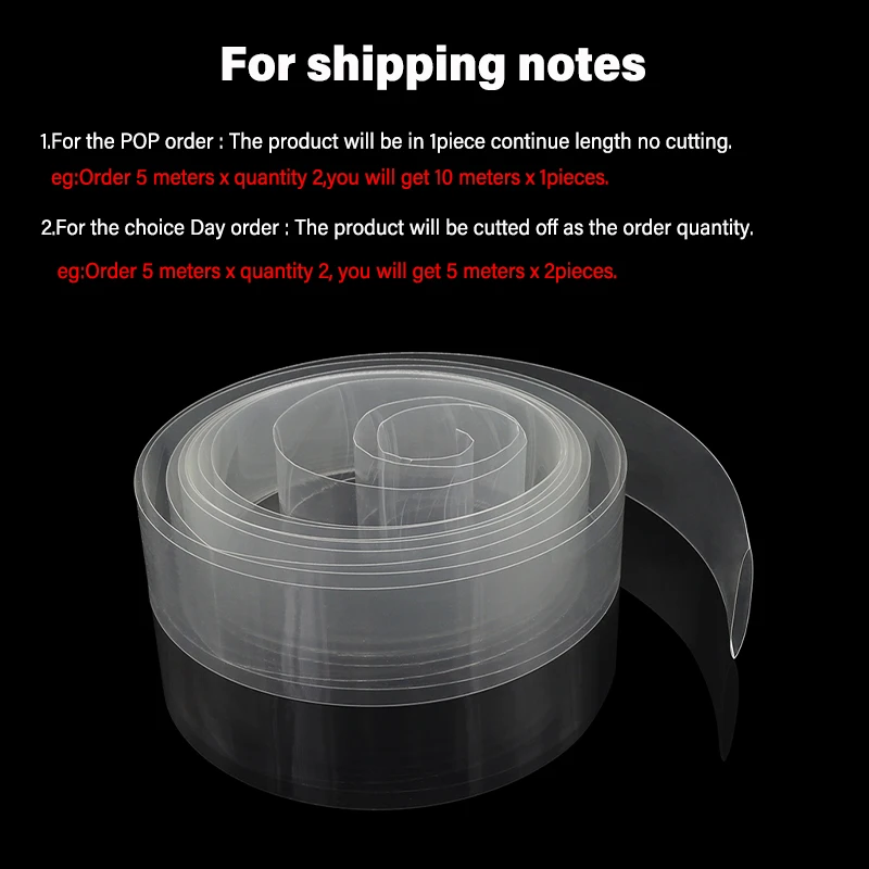 Description Picture 4 of item7~ 155mm Transparent PVC Heat Shrink Tube 18650 Lipo Battery Pack 1~20M Insulated Film Wrap Lithium Case Protection Cable Sleeve
