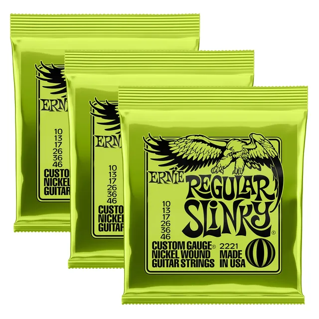 3Pcs/set Ernie Ball Electric Guitar Strings Play Real Heavy Metal Rock 2220 2221 2222 2223 2225