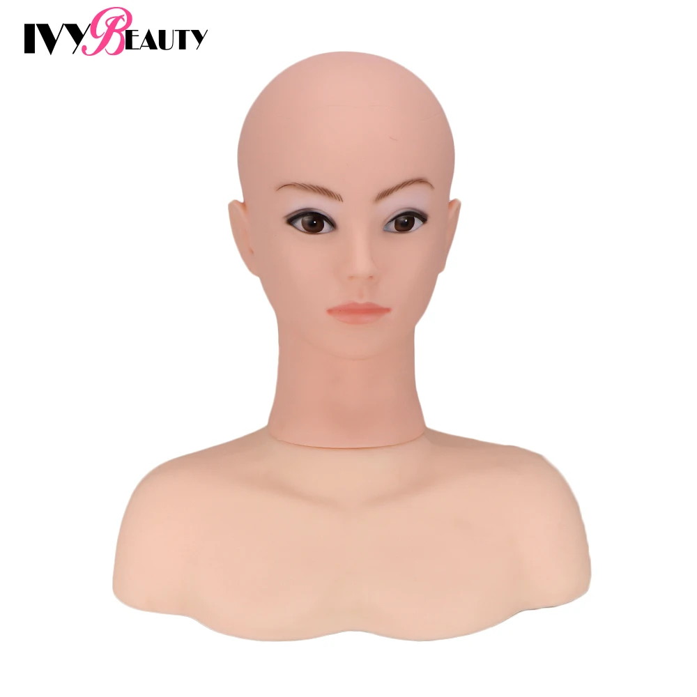 Female Hairdressing Mannequin Head Bust Training Head Shoulders Manikin Wig Stand Holder Practice Bust For Display Hairstyles
