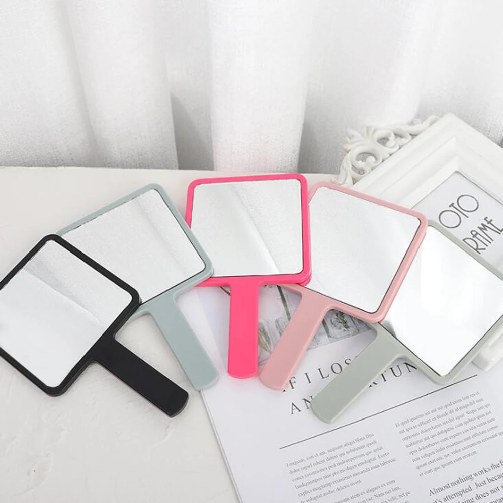 Handheld Makeup Mirror Square Makeup Vanity Mirror with Handle Hand Mirror SPA Salon Compact Mirrors Cosmetic Mirror for Women precision sliding table module square guide rail linear guide rail cross hand ball screw sliding table cnc sliding table