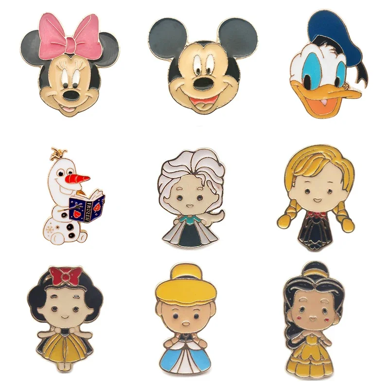

Disney Anime Mickey Mouse Brooch Cartoon Frozen Elsa Princess Badge Paint Enamel Pins Acrylic Backpack Metal Kids Girls Gifts
