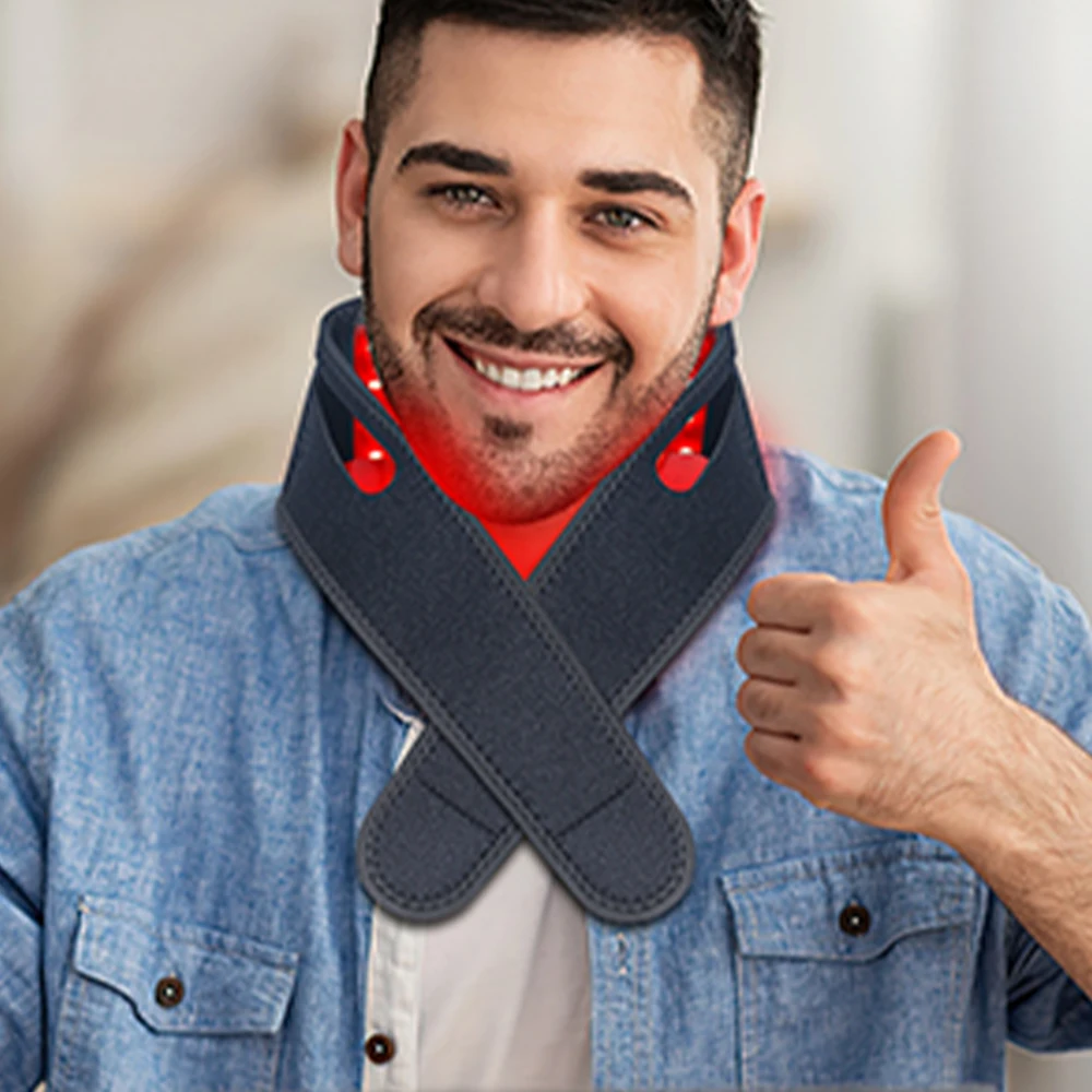 660nm Red Light Infrared 850NM Fabric Chin Neck Home Use Neck Heating Belt Lifting Firming Skin Pain Relief Wrap Skin Care