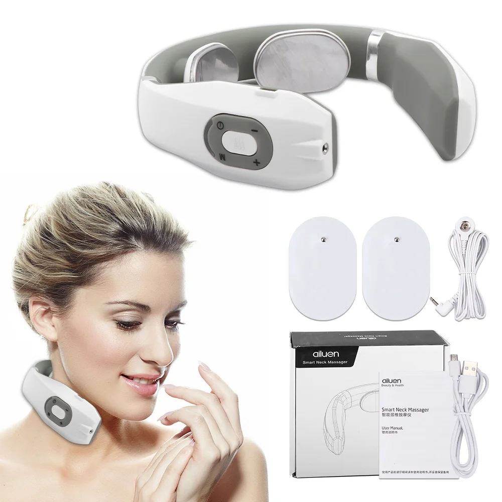 

New Smart Electric Shoulder Neck Massager Rechargeable Magnetic Pulse Heated Fatigue Pain Relief Cervical Massage Health Care