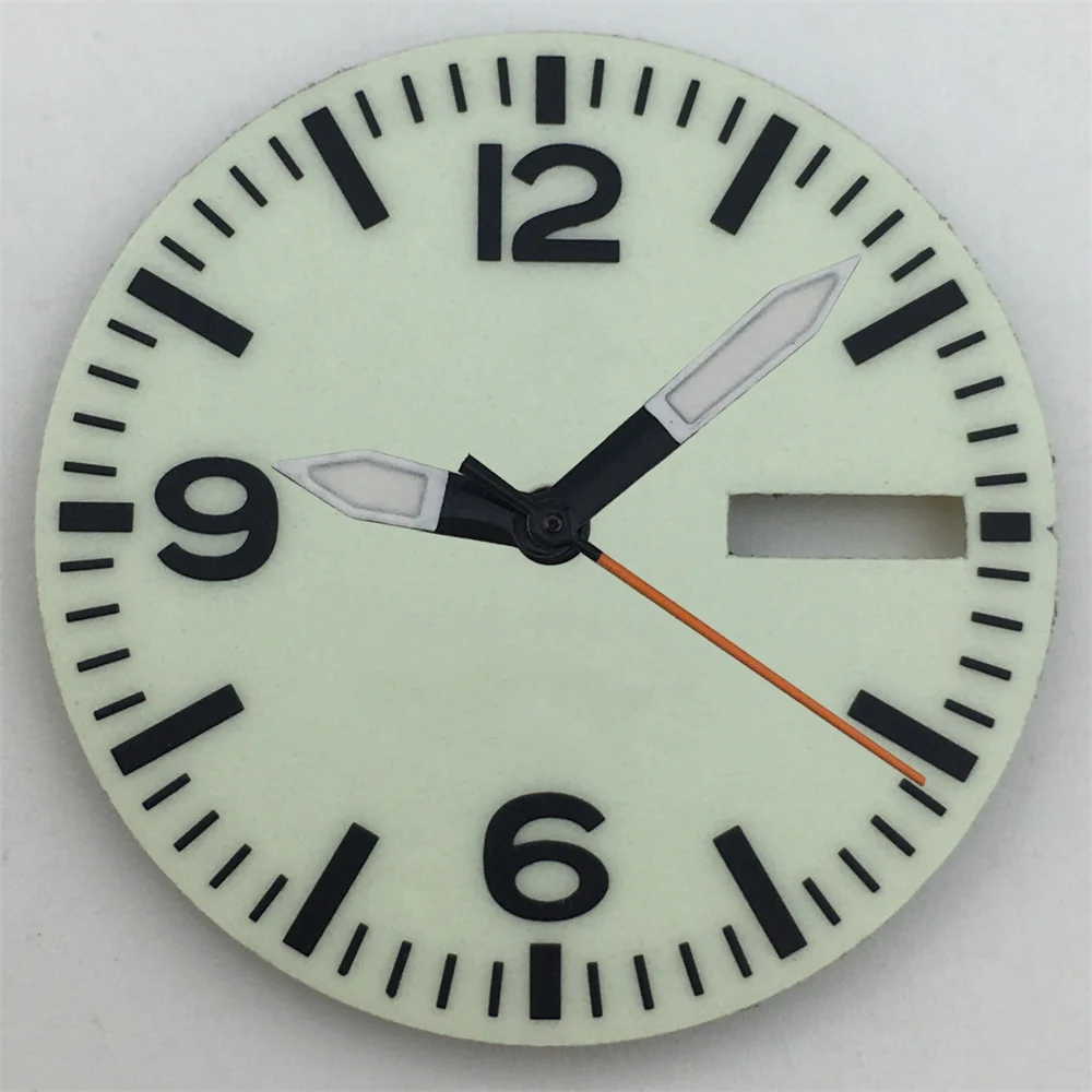 29mm Black and White Full Luminous Dial with Green Luminescence