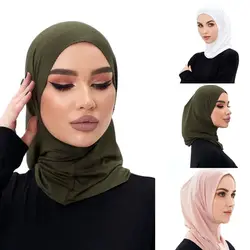 Muslim Hijab High Elasticity Solid Color Hijab Islamic Scarf Scarf Ready To Wear Turban Pleated Hijab Head Wraps