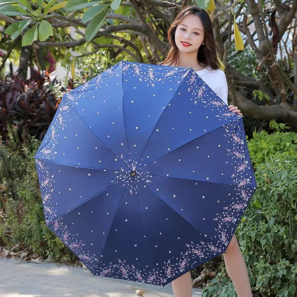 Paraguas Plegable Con Funda - Estampado Flor - Kiabi - 8.00