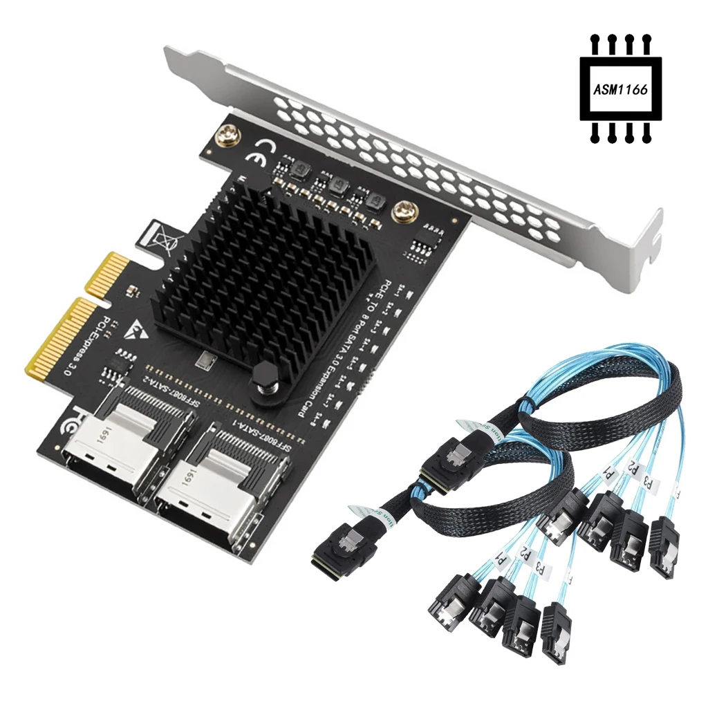SATA Expansion Card PCIE To SFF8087 Mini SAS 8 Port SATA 3.0 to Controller PCIe3.0 to SFF8087