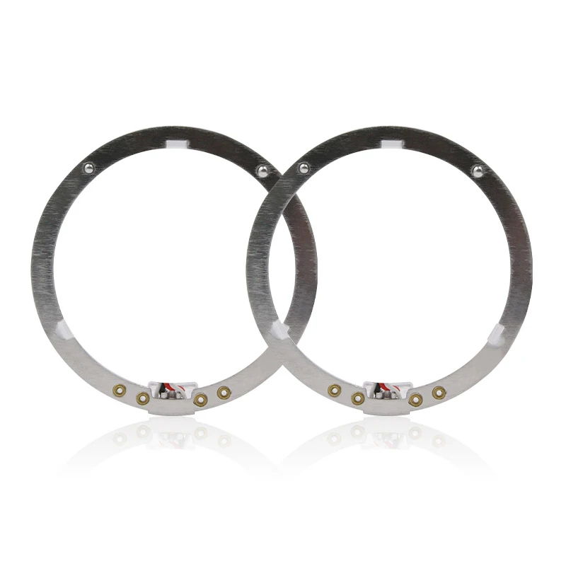 2PCS LED 자동차 엔젤 아이 80mm 가이드 라이트 엔젤 아이 헤드라이트 링 자동차 라이트 사운드 시스템 개조 엔젤 아이 듀얼 라이트 렌즈