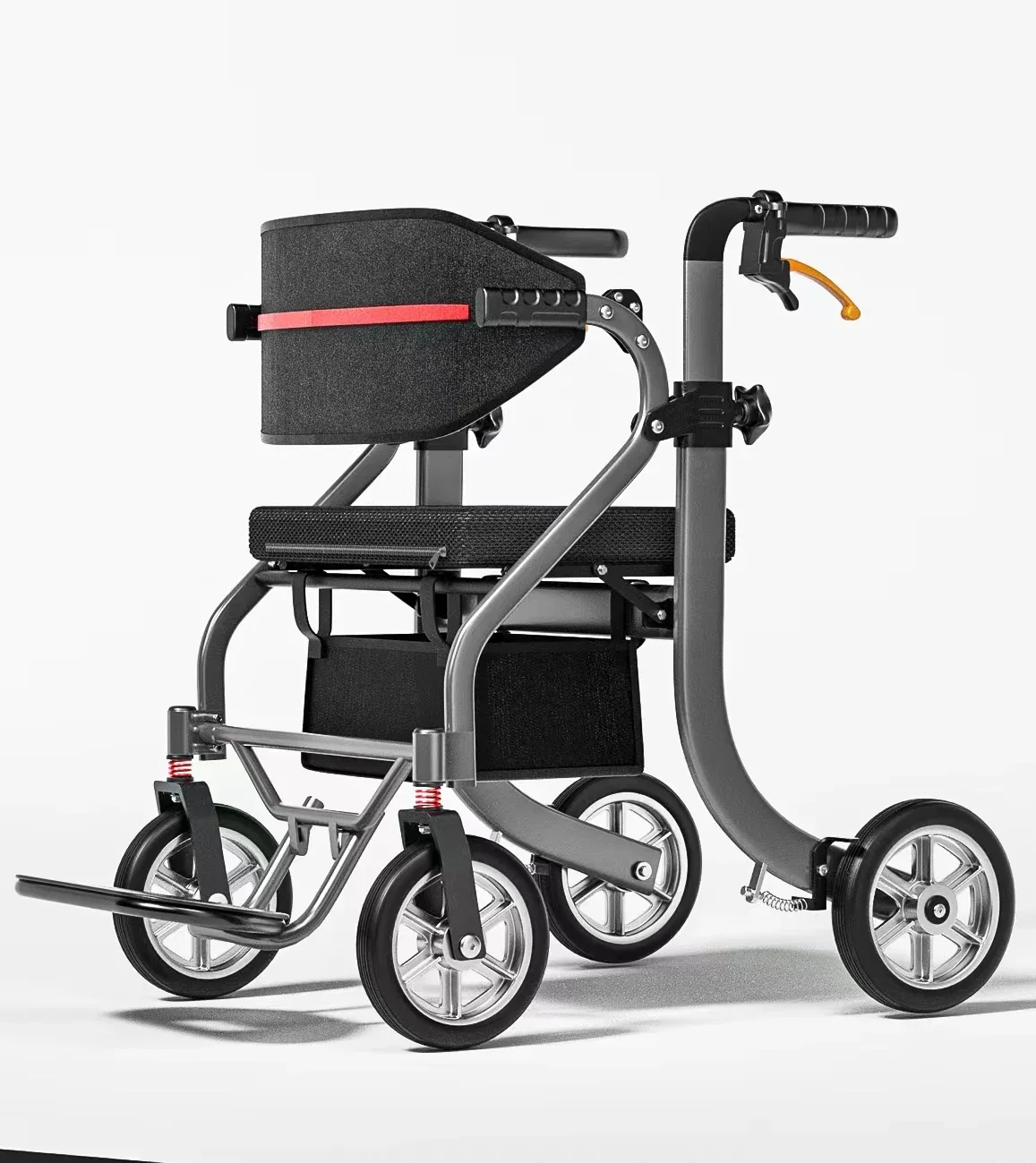 Handicapped Scooter for Elderly Rehabilitation Walking Aid Walker Rollator with Shopping Trolley 5