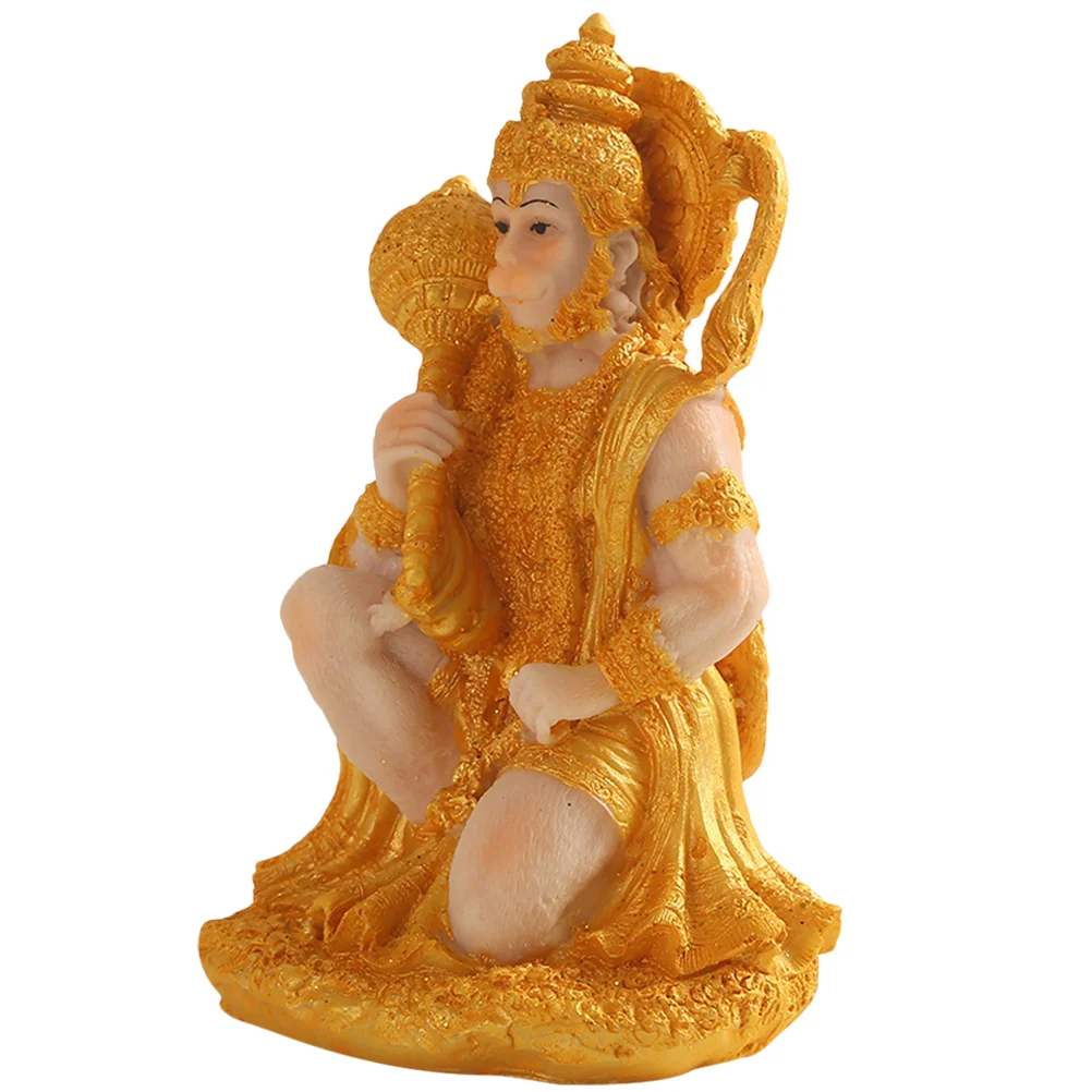 Indian Monkey God Statue Tablecape Decor Retro Hindu Resin Craft Statue Ornamenti Ramayana Desktop Hanuman Decoration