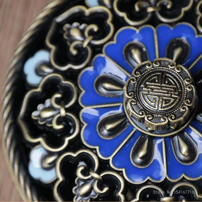 Retro Metal Ruyi Colorful Lotus Shape Three legged Incense Burner, Indoor Aroma Rack, Tea Living Room Decor, Home Fragrance, 1Pc