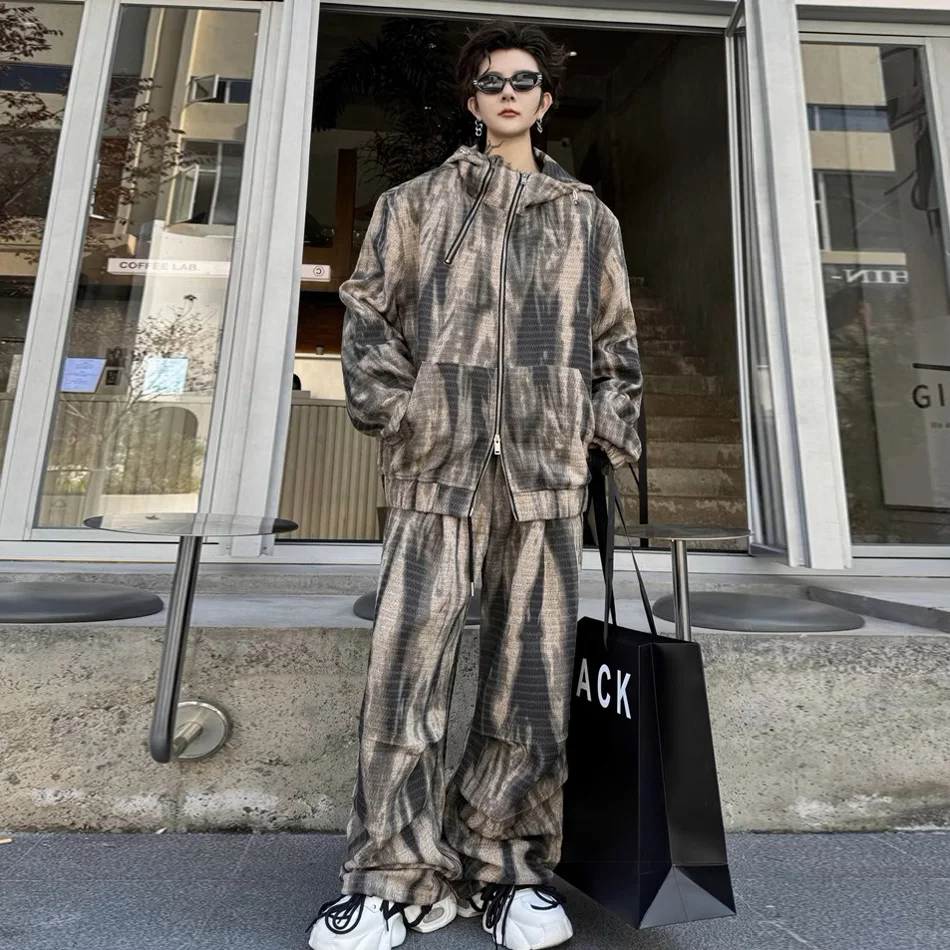 

Толстовка с капюшоном на молнии, повседневные штаны, мужские свободные комплекты, женская уличная одежда, модная спортивная толстовка с капюшоном, спортивные штаны, спортивные костюмы, весна 2024