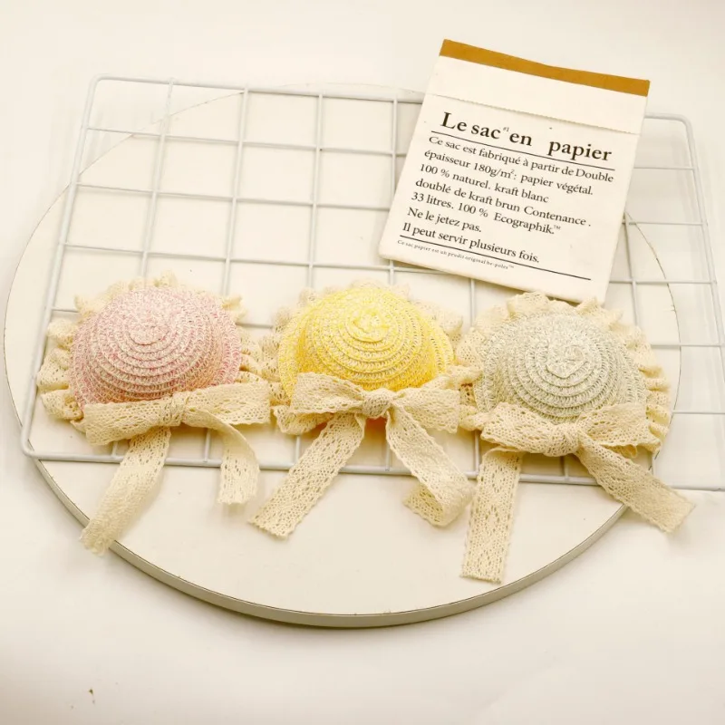 

Dog Pet Clothing Bowknot Straw Hat for Dogs Clothes Cat Small Summer Sunshade Cute Thin Pink Fashion Girl Yorkshire Accessories