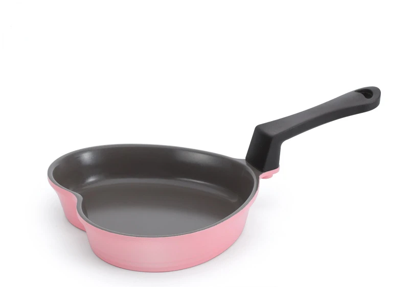 Neoflam Ceramic Nonstick Heart-Shaped Egg Pan Set, Lightweight cast  aluminum body ( Pink & Red )