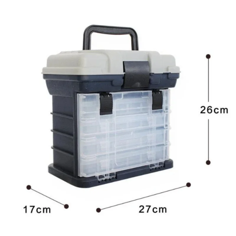4 Layer Fishing Tackle Box Fishing Lures Floats Fishhooks Tool Organizer  Large Capacity Container Storage Box Fishing Accessorie