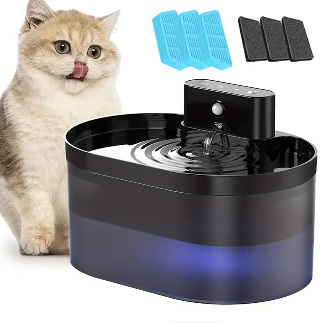 2.2L Wireless Automatic Pet Water Dispenser Rechargeable Cat Indoor Fountain Dispenser With 2600mAh Infrared Sensor For Dog Cat