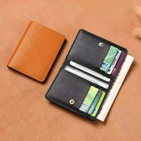 PU leather men's small wallet shorts minimalist women's wallet fashionable ultra-thin credit card bag coin wallet 6