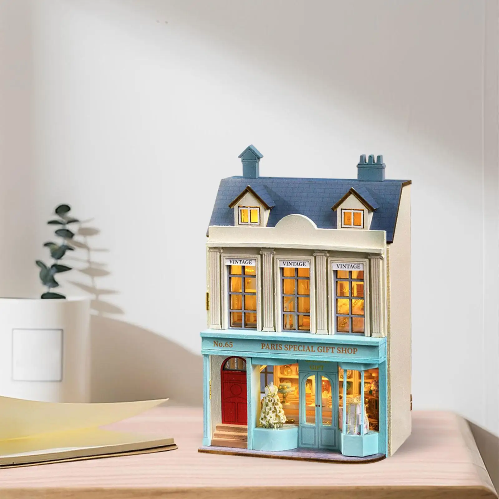 DIY Doll Houses with Furniture Light 3D Wooden Puzzle for Friends Boy Girls