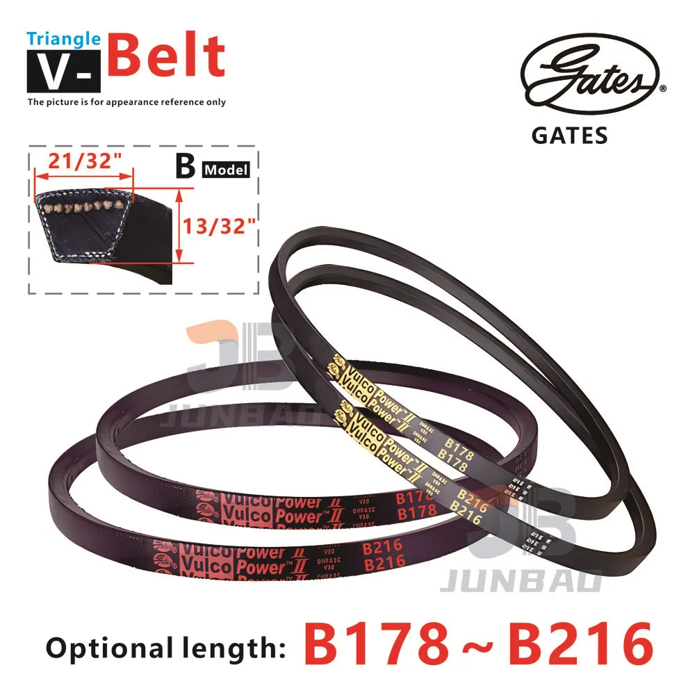 Американские ворота, мощность модели B, треугольный ремень, длина от B178 до B216, Верхняя ширина 17 мм толщина 11 мм, Высококачественный ремень для вождения