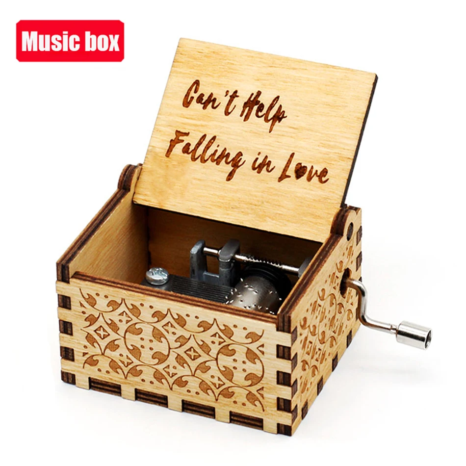 Antique Carved Wooden Music Box Halloween Decor