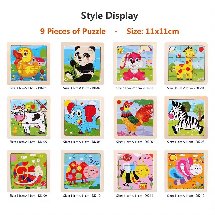 Colorful Wooden Puzzles for Kids Educational Shape and Color Recognition Toy Perfect Gift for Boys and Girls Ages 1-3 wooden jigsaw puzzles educational puzzles