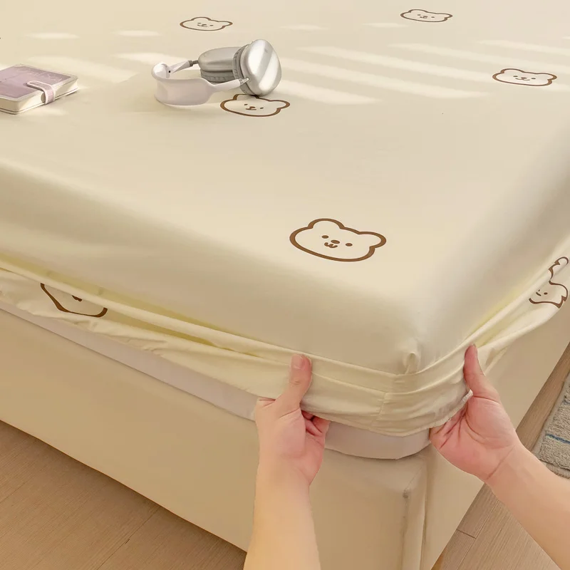 Bonenjoy Bed Sheets Single Size Mattress Protector Cartoon Style Bed Linen sabanas Skin-friendly Fitted Sheet (No Pillowcase) 3