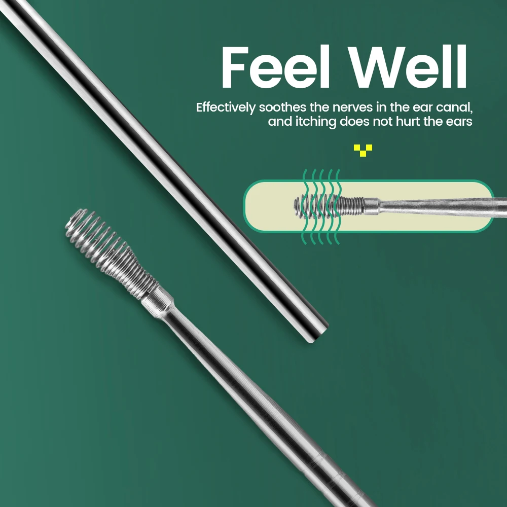 6Pcs/lot Ear Wax Cleaning Tools Stainless Steel Earwax Picker Portable Ear Wax Remover Curette Spoon Care Set for Baby Adults 4