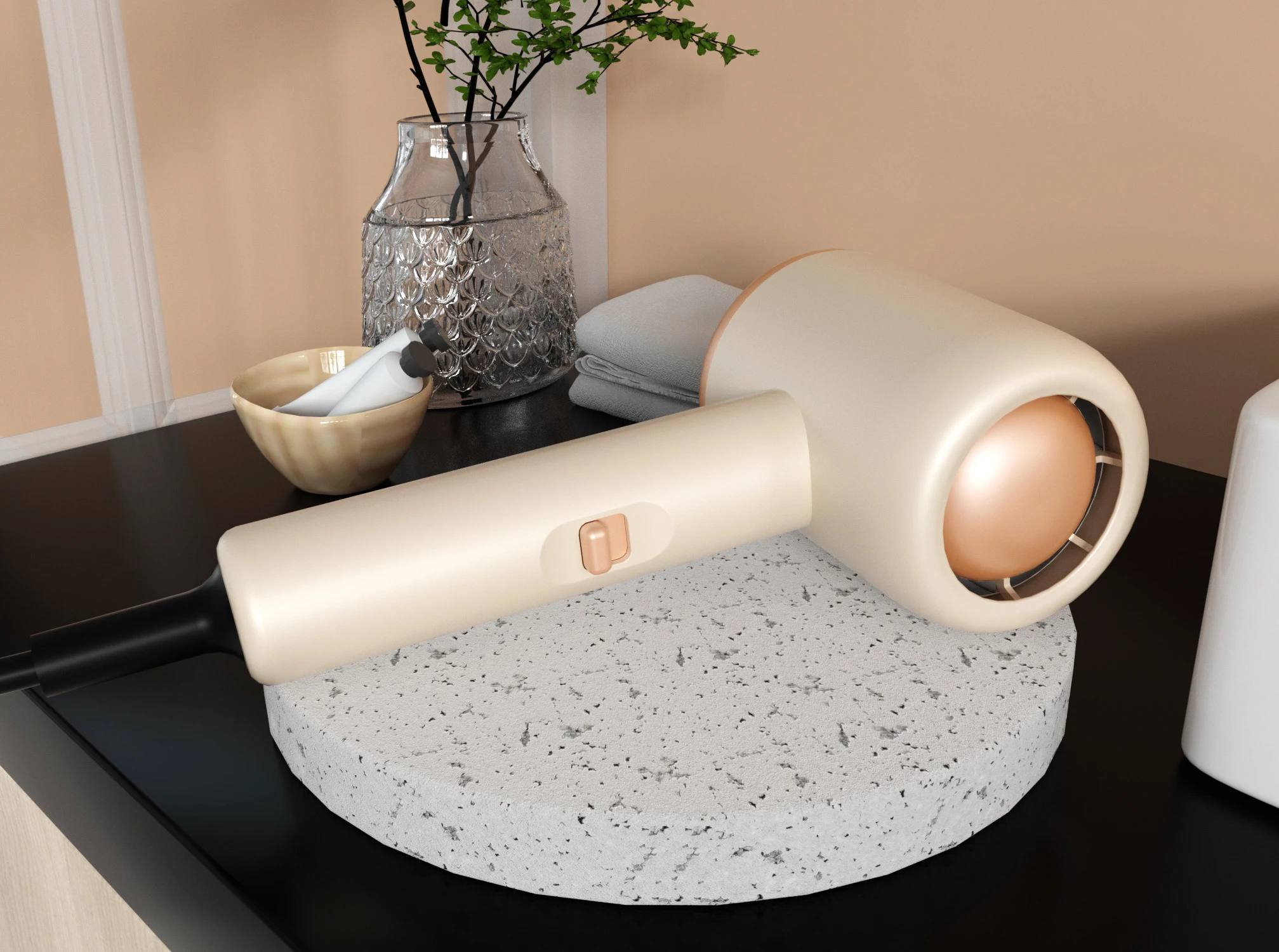 Compact And Lightweight Quiet Low Noise Innovative Air Qutlet Structure Dual Voltage Hair Dryer For Pet Baby Pregnant Woman
