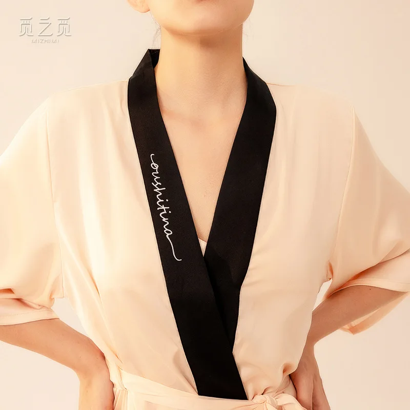 

Women's Ice Silk Satin Robe Set Sexy Ladies Underwear Nightgown Embroidered Cardigan Bathrobe Bride Bridesmaid Morning Gown