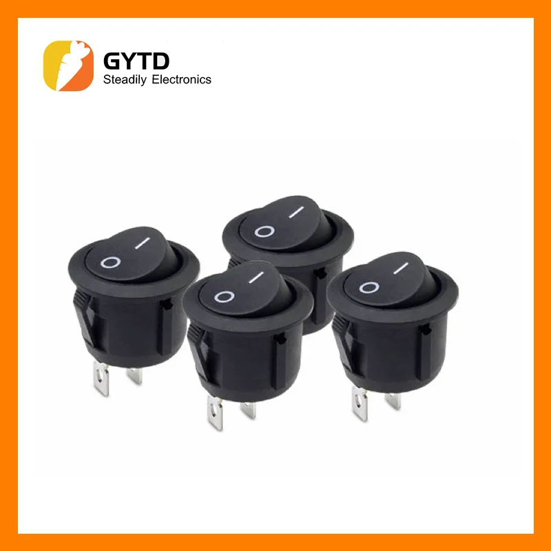 10 Pz Spst Interruttore A Scatto On Off 2 Pin Round Rocker Boat Switch Ac 3A 250V 6A 125V Per Auto Auto Barca Elettrodomestici