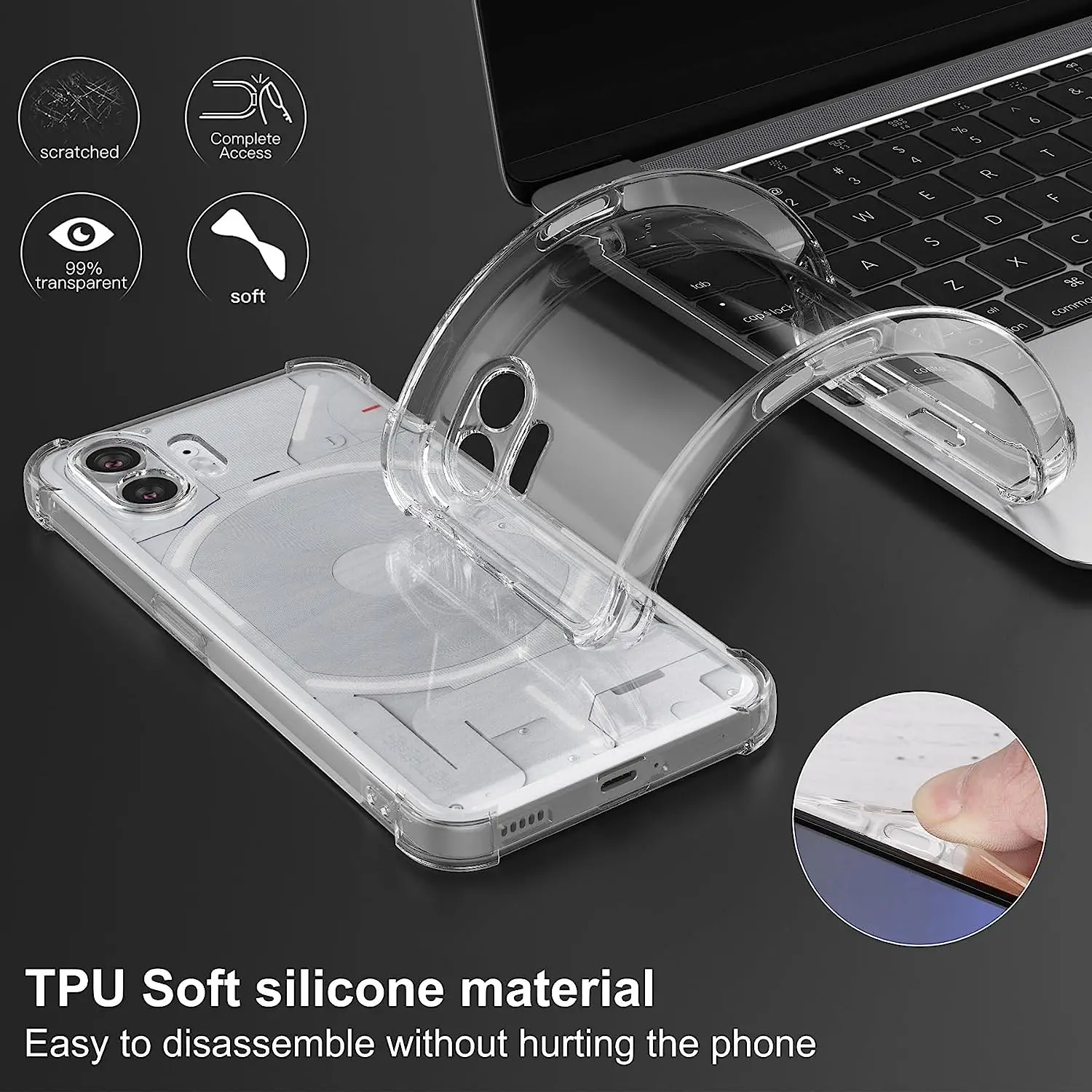 Thick Shockproof Clear Soft Cover Case