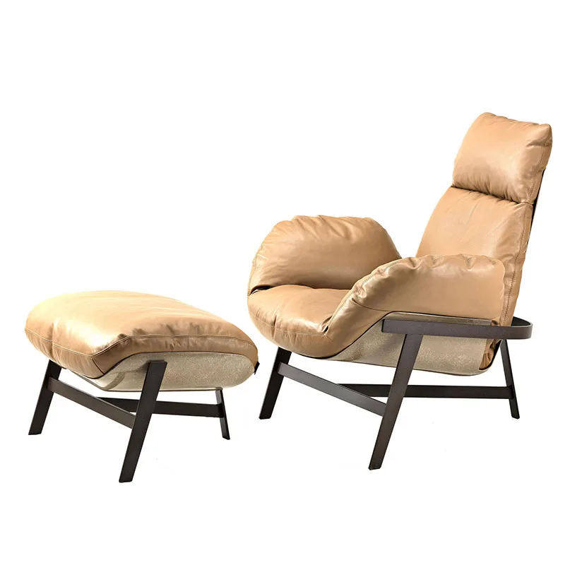 

Роскошный и минималистичный современный кожаный художественный одноместный диван и стул для отдыха