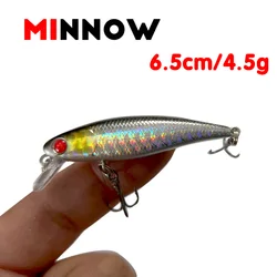 Pequeno Pia Lenta para Minnow, Mino de 7 Mesh, Quivered e Submerso, Simulação Lure, Track Iscas, Micro, 6,5 cm, 4,5g, 1 Pc