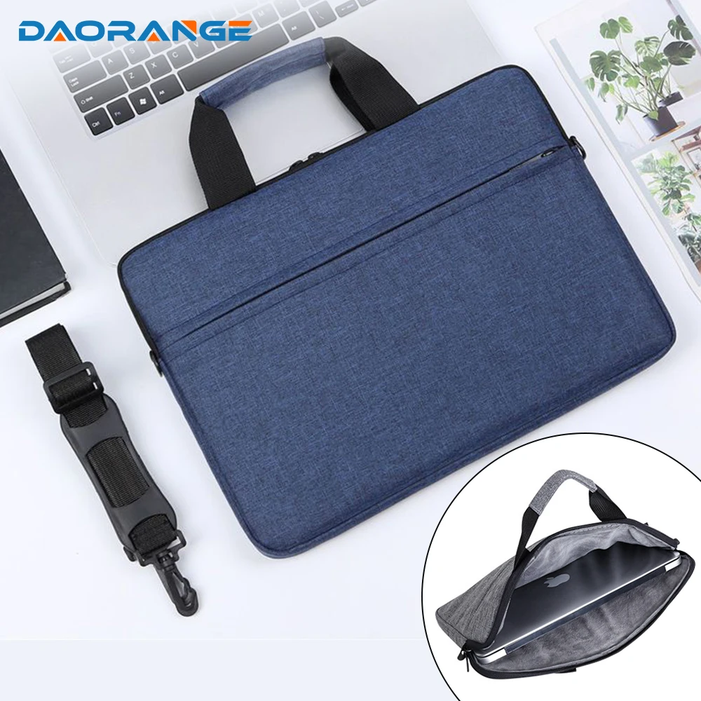 Jooeer Funda Portatil 13 Pulgadas Bolsa Ordenador Con Bandolera Compatible Con 13" MacBook Air Pro M3 M2 M1, Surface Pro, Protector PC De Poliéster Impermeable Con Bolsillo, Gris