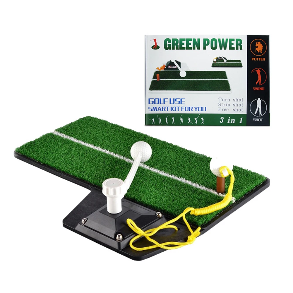 

PP Turf Golf Swing Trainer Golf Two Training Modes Swing Mat Hitting Pad Thickened Golf Rod Swing Training Device For Home